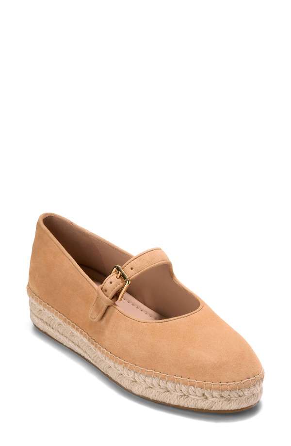 電話を掛けるハーン レディース シューズ パンプス Cole Haan CloudFeel Asbury Mary Jane Flat Biscuit Suede
