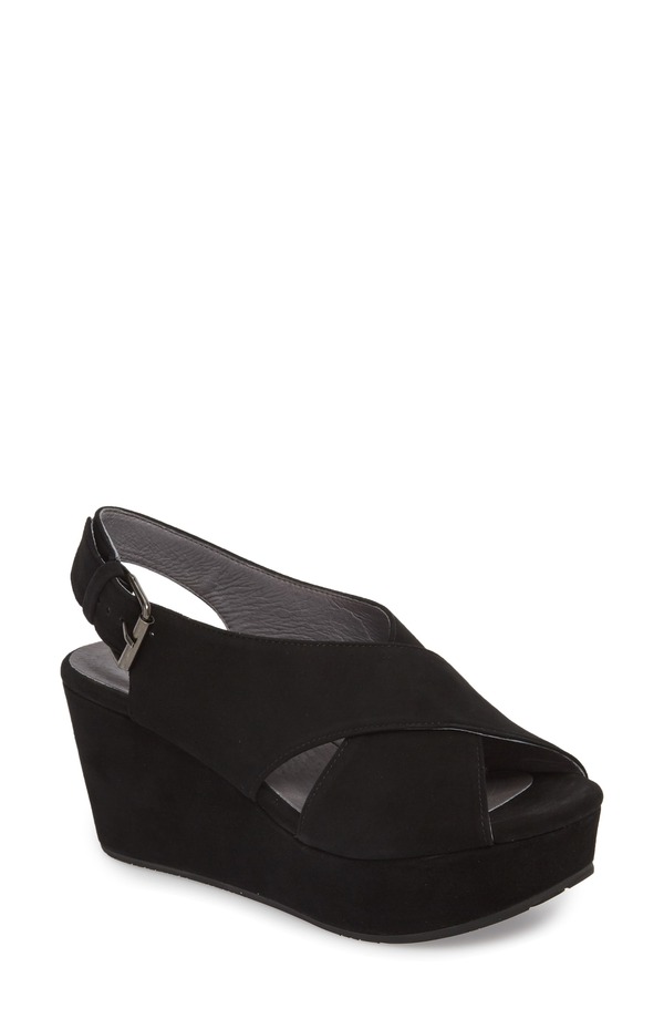 ショコラブルー レディース シューズ ヒール プラットフォーム サンダル Chocolat Blu Wim Platform Wedge Sandal Black Suede ブラック