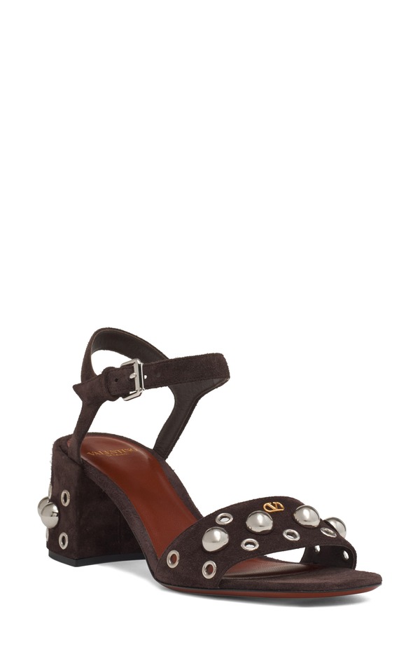 ヴァレンティノ レディース シューズ サンダル Valentino Garavani Nellcte Studded Sandal Brown ブラウン｜ReVida 店