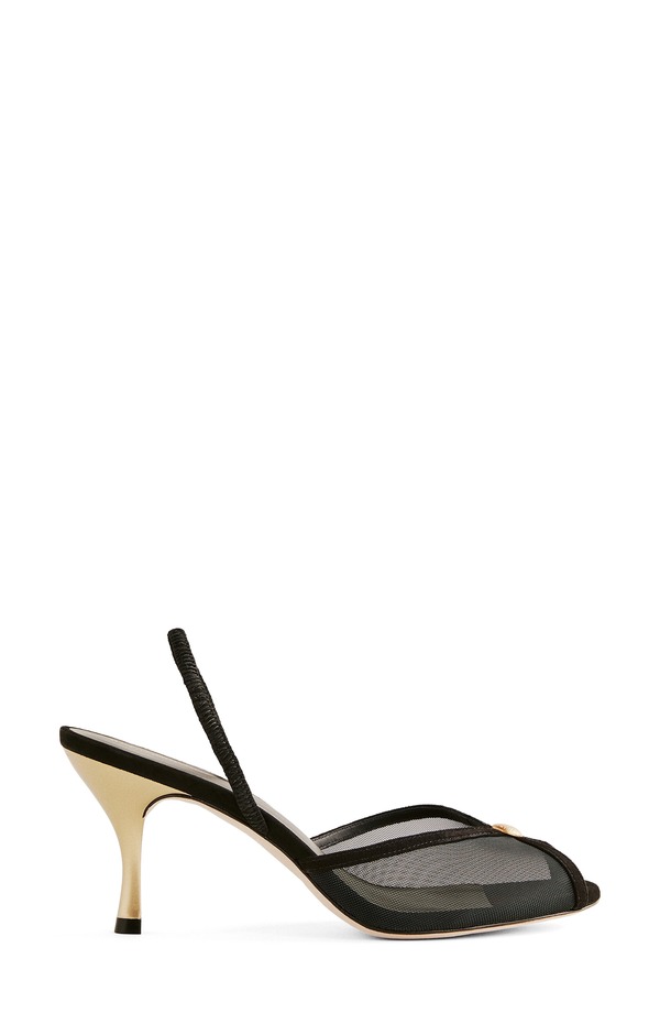 リフォーメーション レディース シューズ 踵 サンダル Reformation Paula Slingback Sandal Black Mesh 黒いこと