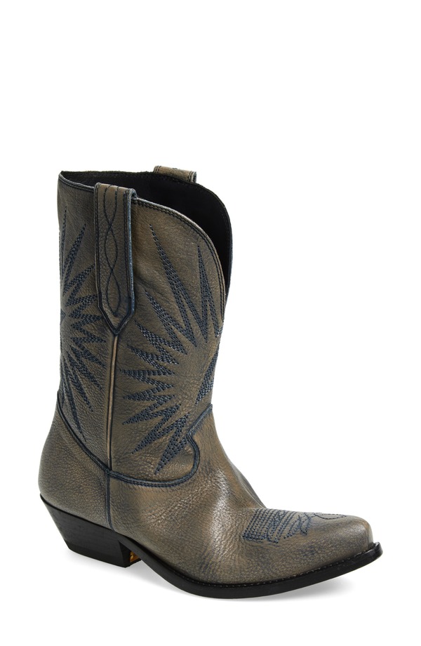 ゴールデングース レディース シューズ ブーツ・レインブーツ Golden Goose Wish Star Short Western Boot Beige/ Avio ベージュ