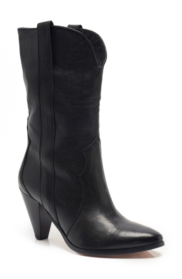 フリーピープル レディース シューズ ブーツ・レインブーツ ヒール Free People Taper Heel Western Boot Black Leather ブラック