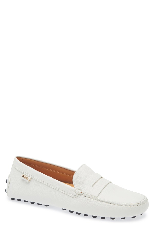トッズ レディース シューズ スリッポン・ローファー Tod\u0027s Penny Loafer Driving Shoe Bianco Calce