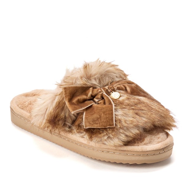 ディアフォームズ レディース シューズ サンダル DEARFOAMS Bianca Pile Slide Slipper with Bow Natural