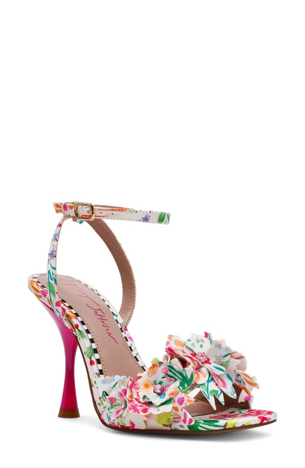 ベッツィジョンソン レディース シューズ サンダル アンクル Betsey Johnson Hilley Ankle Strap Sandal Natural Floral Multi マルチカラー