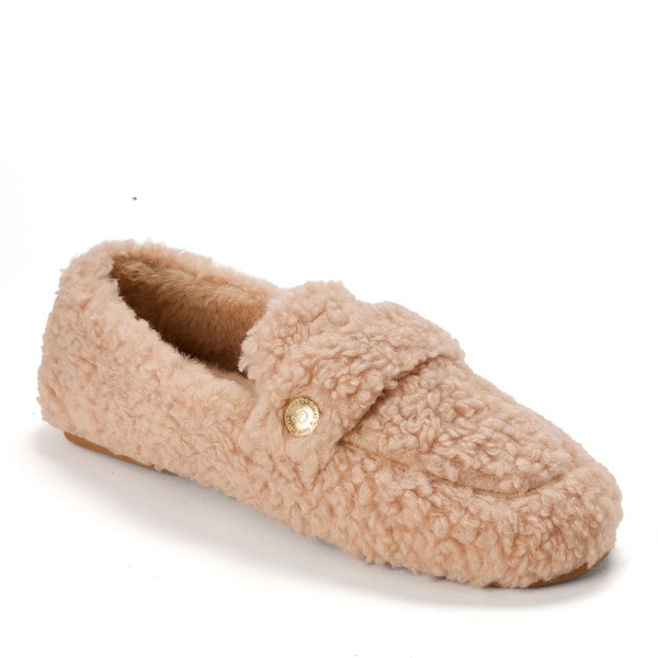 ディアフォームズ レディース シューズ サンダル ローファー DEARFOAMS Madeline Luxe Teddy Loafer Slipper Latte
