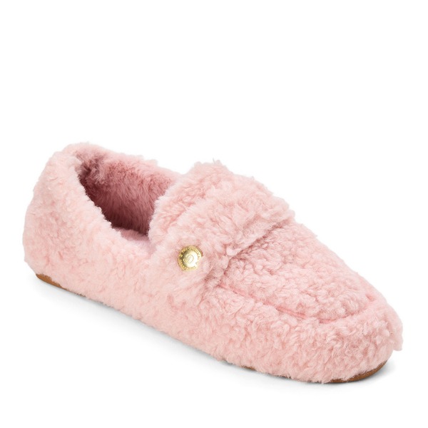 ディアフォームズ レディース シューズ サンダル ローファー DEARFOAMS Madeline Luxe Teddy Loafer Slipper Pale Mauve|ReVida 店