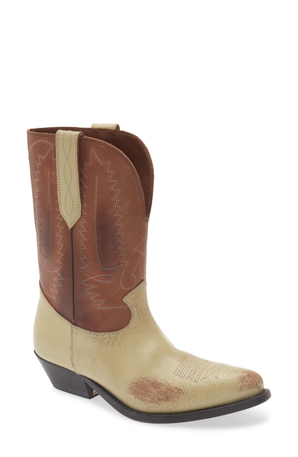 ゴールデングース レディース シューズ ブーツ・レインブーツ Golden Goose Wish Star Short Western Boot Cream/ Brown 皮膚軟化剤
