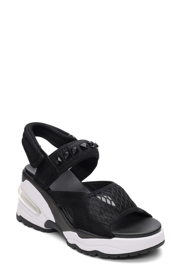 死灰 レディース シューズ 踵 プラットホーム サンダル Ash Diva Slingback Platform Sandal Black 黒いこと