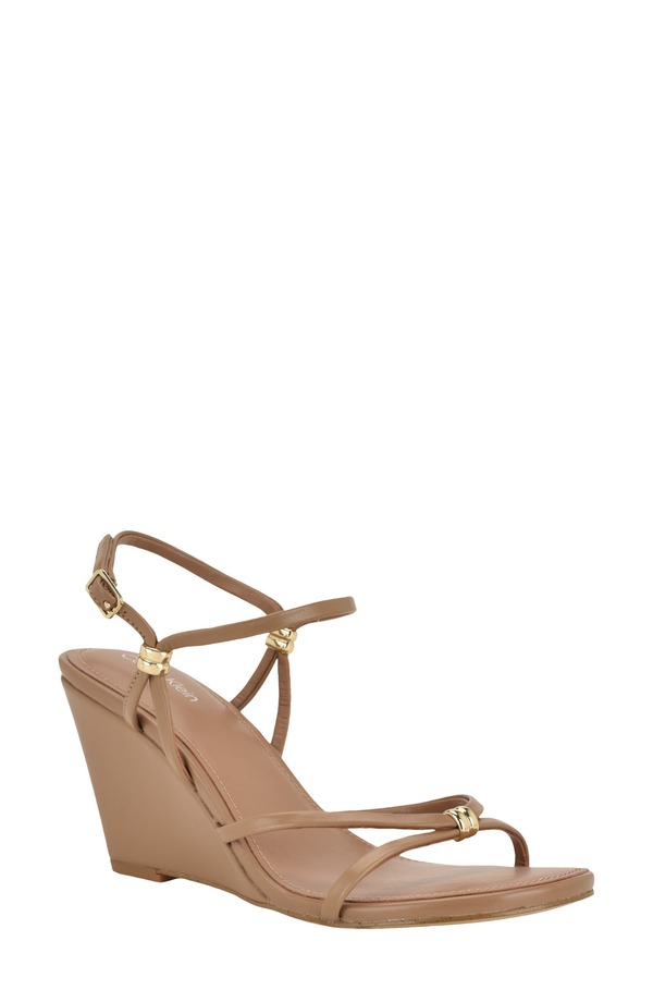 カルバンクライン レディース シューズ 踵 サンダル アンクル Calvin Klein Deliney Ankle Strap Wedge Sandal Medium Natural