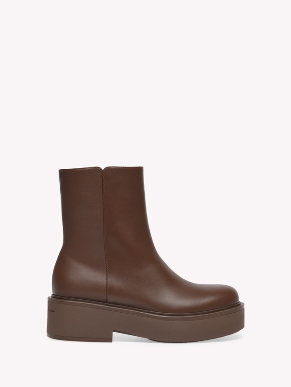 ジャンヴィト ロッシ レディース シューズ ブーツ・レインブーツ Gianvito Rossi Hiro Bootie Biker Brown Leather 赤銅色