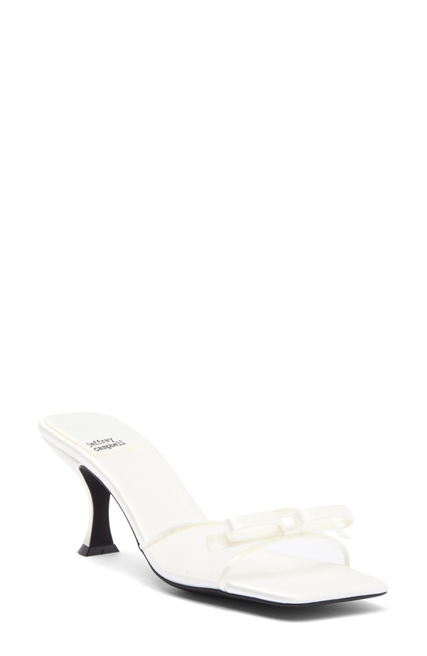 ジェフリー キャンベル レディース シューズ ヒール サンダル Jeffrey Campbell Sweet On U Kitten Heel Slide Sandal White Satin Combo ホワイト