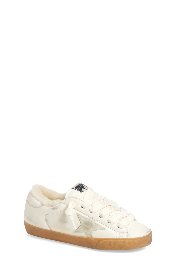 ゴールデングース レディース シューズ スニーカー Golden Goose Super-Star Genuine Shearling Lined Low Top Sneaker Optic White 白いこと