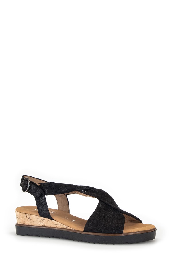 ガボール レディース シューズ サンダル Gabor 42.751 Wedge Sandal Black ブラック｜ReVida 店