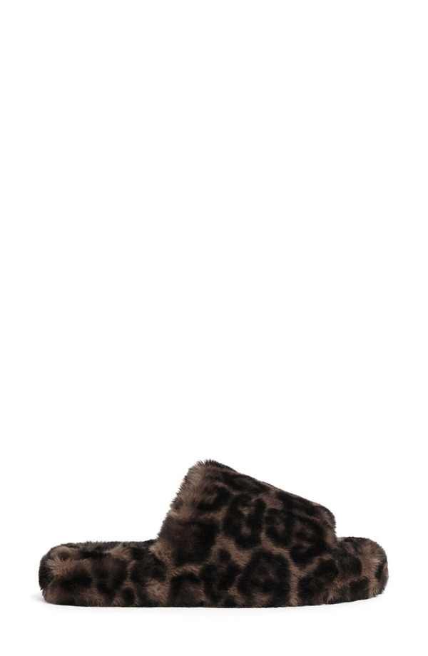 アパリス レディース シューズ サンダル Apparis Dillon Faux Fur Slipper Dark Leopard アニマル|ReVida 店