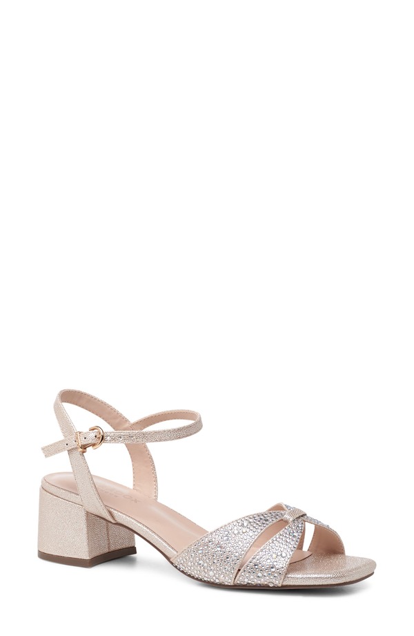パラドックスロンドン レディース シューズ ヒール サンダル アンクル Paradox London Pink Marquisembellished Ankle Strap Sandal Champagne シャンパン