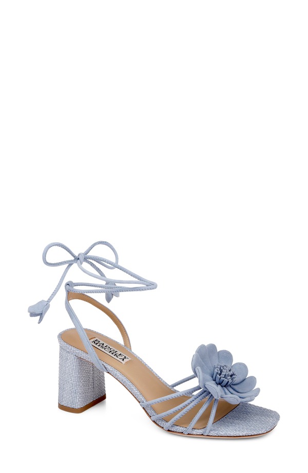 バッドグレイミッシカ レディース シューズ ヒール サンダル アンクル Badgley Mischka Collection Wallflower Ankle Wrap Sandal Aqua Suede アクア