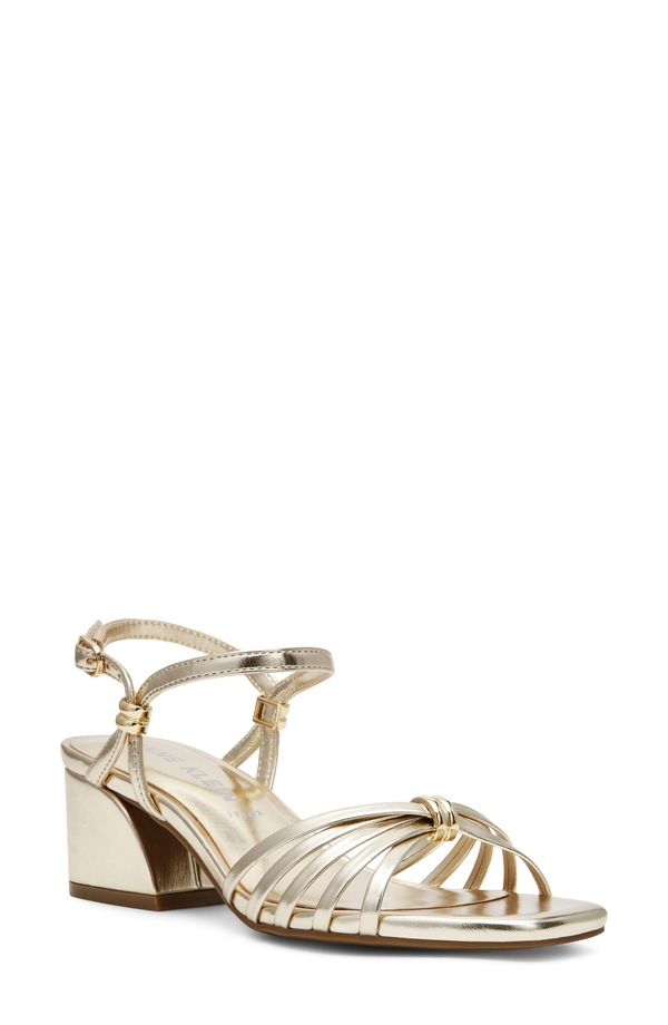アンクライン レディース シューズ ヒール サンダル アンクル Anne Klein Mikaylankle Strap Sandalight Gold ゴールド|ReVida 店