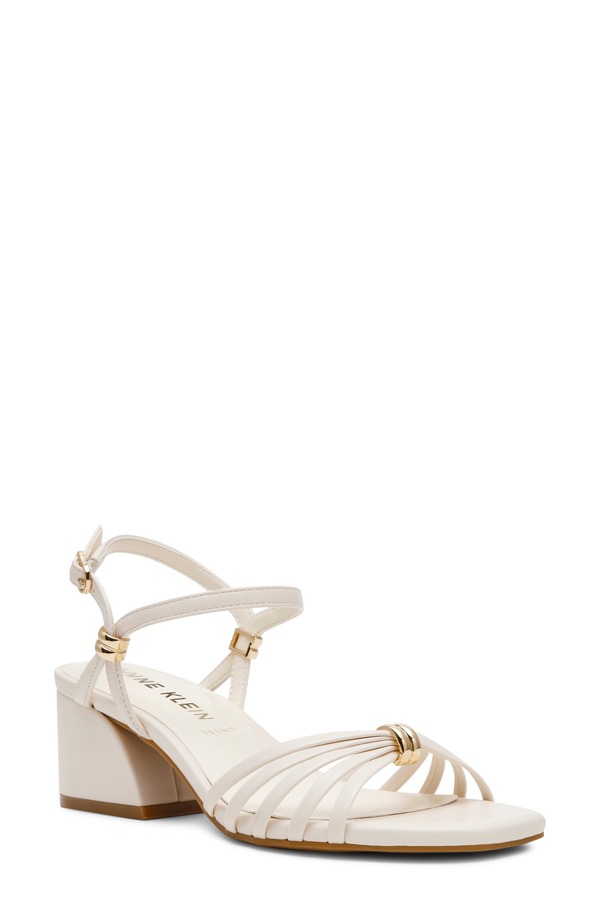 アンクライン レディース シューズ ヒール サンダル アンクル Anne Klein Mikaylankle Strap Sandal White Pu ホワイト