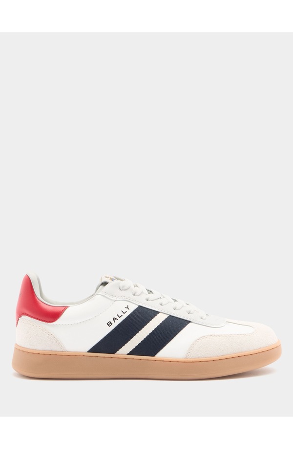 バリー レディース シューズ スニーカー レザー Bally Retro Crest Sneaker in Plain Leather White/Swiss Red ホワイト 64,790円