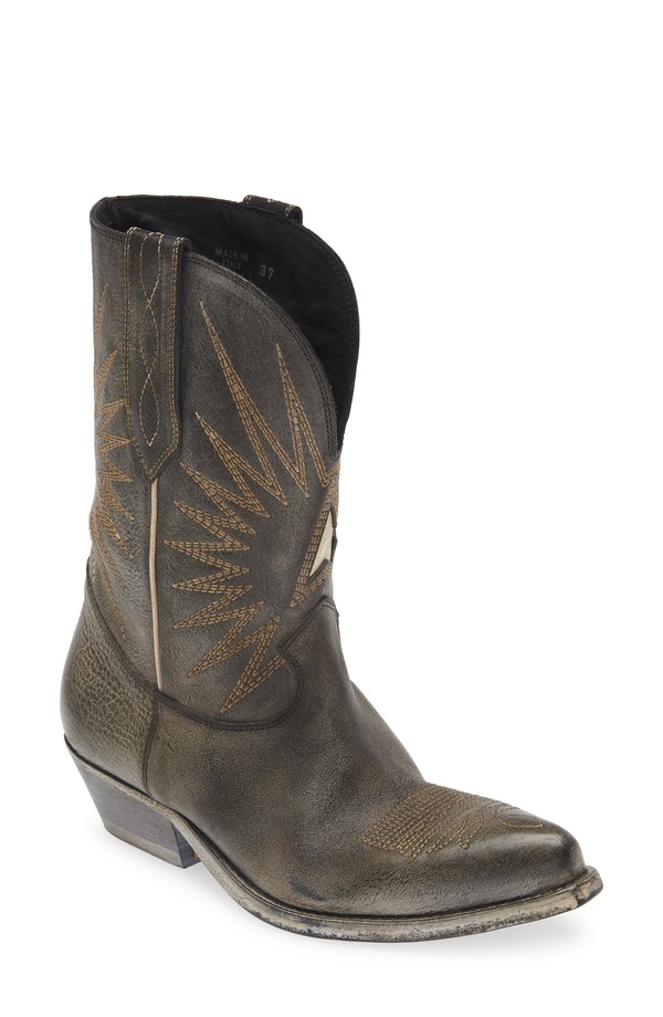 ゴールデングース レディース シューズ ブーツ・レインブーツ Golden Goose Wish Star Short Western Boot Black/ Ecru Silver エクリュ