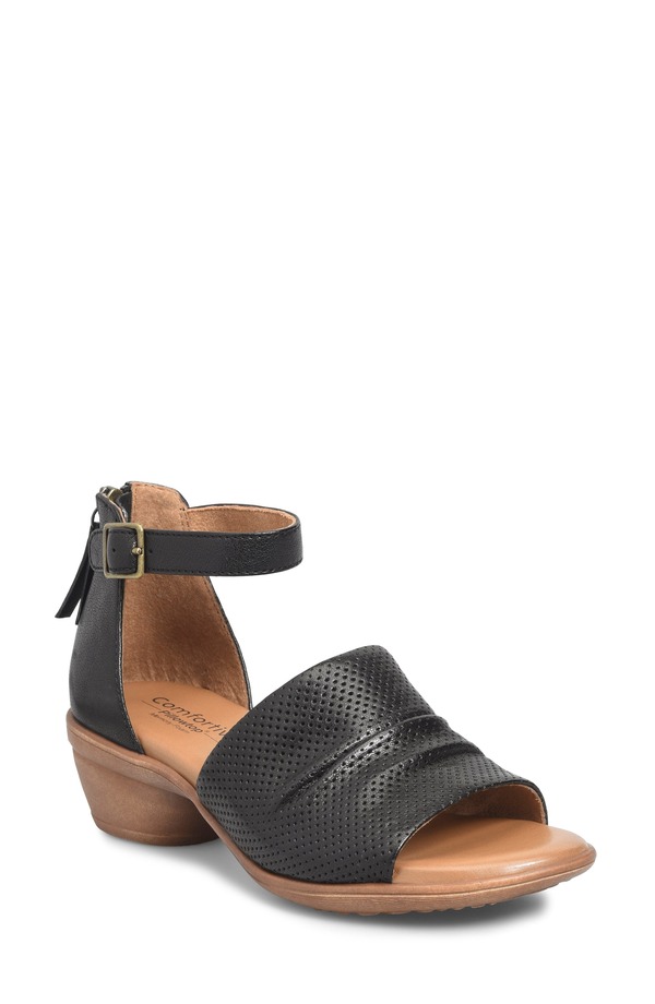 コンフォーティバ レディース シューズ ヒール サンダル アンクル Comfortiva Newnankle Strap Sandal Black ブラック｜ReVida 店
