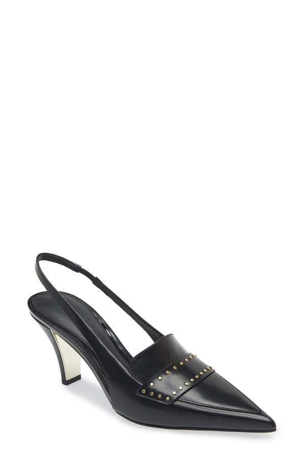 レベッカミンコフ レディース シューズ 踵 Rebecca Minkoff Paristud Slingback Pointed Toe Pump Black 黒いこと