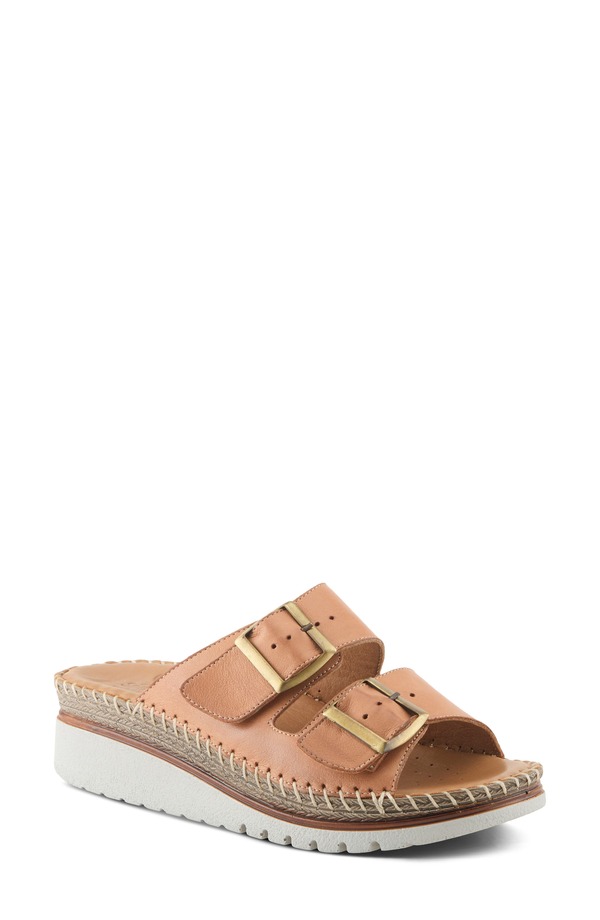 発条足取り レディース シューズ 踵 サンダル ミニ Spring Step Minisia Wedge Sandal Camel 駱駝
