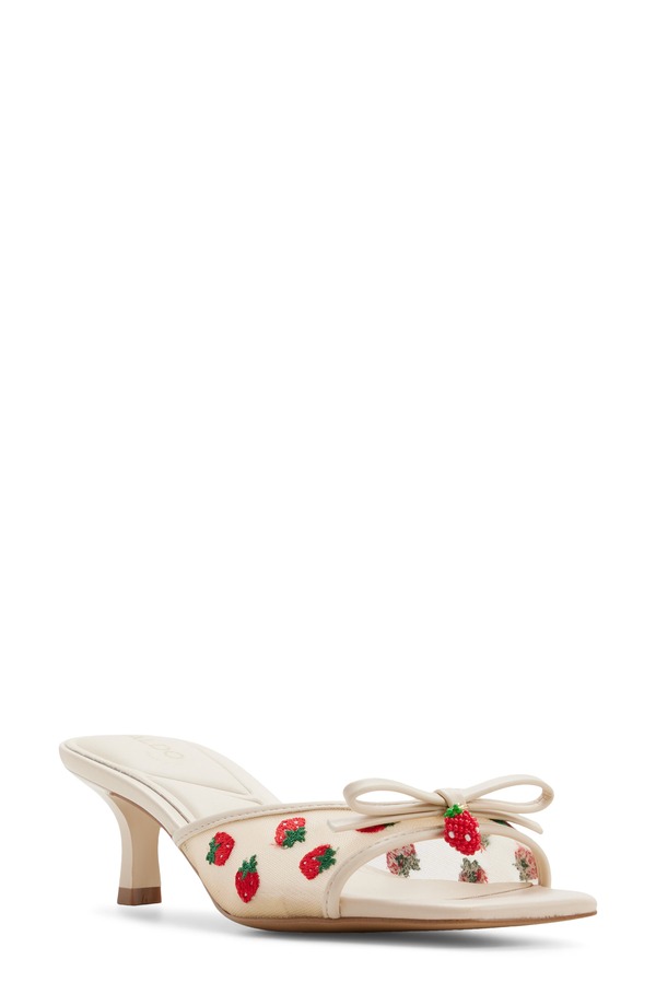 アルド レディース シューズ 踵 サンダル ALDO Begoniaa Kitten Heel Slide Sandal Cream 皮膚軟化剤