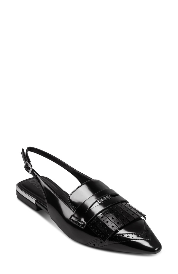 ダナ キャラン ニューヨーク レディース シューズ スリッポン・ローファー DKNY Caxine Slingback Penny Loafer Flat Black ブラック