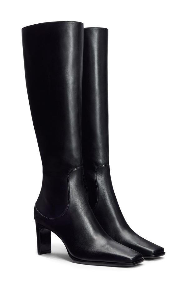 リフォーメーション レディース シューズ ブーツ・レインブーツ Reformation Claudette Knee High Boot Black Leather 黒いこと