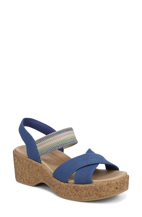 ライフストライド レディース シューズ ヒール プラットフォーム サンダル LifeStride Verity Platform Wedge Sandal Deja Vu Blue ブルー