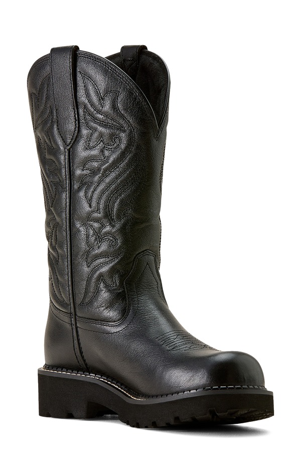 アリアト レディース シューズ ブーツ・レインブーツ Ariat Fatbaby Dawn Western Boot Black Deertan 黒いこと