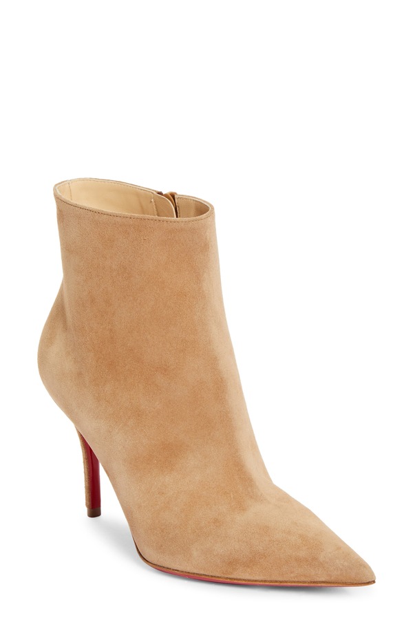 クリスチャン・ルブタン レディース シューズ ブーツ・レインブーツ スエードクロス Christian Louboutin Apostropha Pointed Toe Suede Bootie Lionne