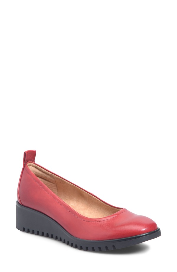 コンフォーティバ レディース シューズ 踵 Comfortiva Dillon Wedge Pump Cherry Red 赤いこと