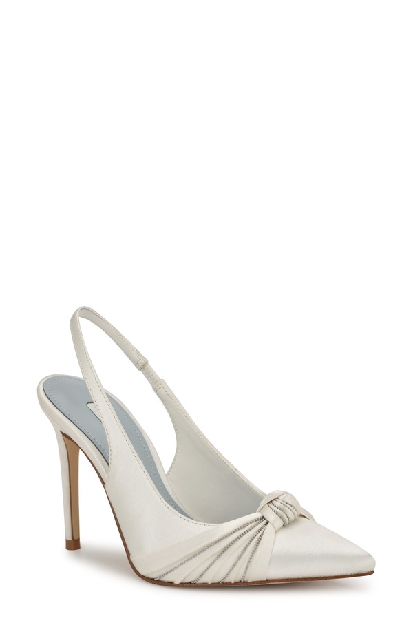 ナインウェスト レディース シューズ 踵 Nine West Faive Slingback Pointed Toe Pump White 白いこと