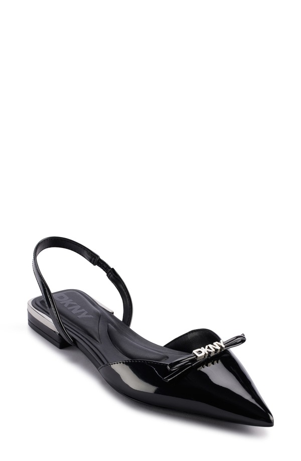 ダナ キャラン ニューヨーク レディース シューズ パンプス DKNY Mahaska Slingback Pointed Toe Flat Black ブラック｜ReVida 店