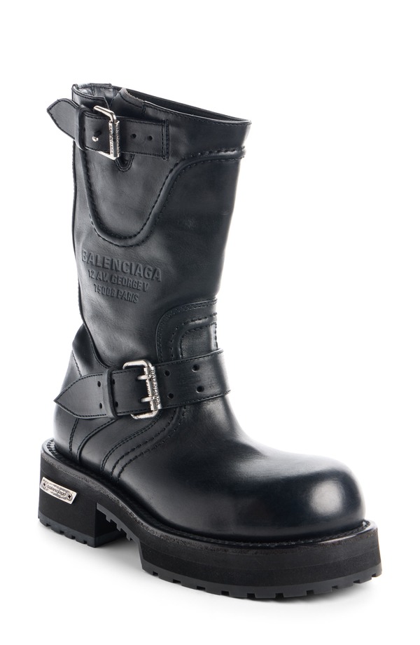 バレンシアガ レディース シューズ ブーツ・レインブーツ Balenciaga Venom Engineer Boot 1000 Black/ Silver 黒いこと
