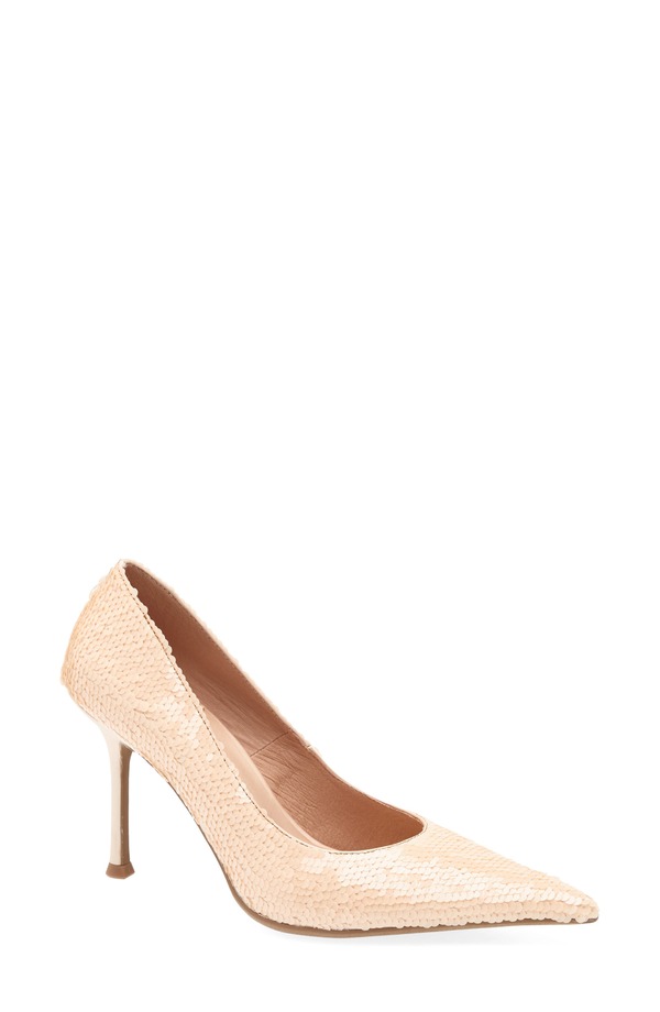 ジェフリー キャンベル レディース シューズ 踵 スパンコール Jeffrey Campbell Risk Sequin Pointed Toe Pump Blush 毛はらい