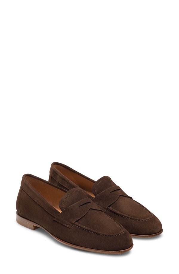 マグナーニ レディース シューズ スリッポン・ローファー Magnanni Sonya Penny Loafer Brown Suede 赤銅色