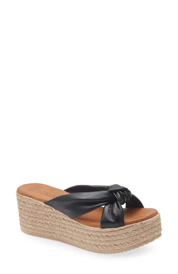 コルダーニ レディース シューズ サンダル プラットフォーム Cordani Brenda Platform Espadrille Sandal Black Leather ブラック