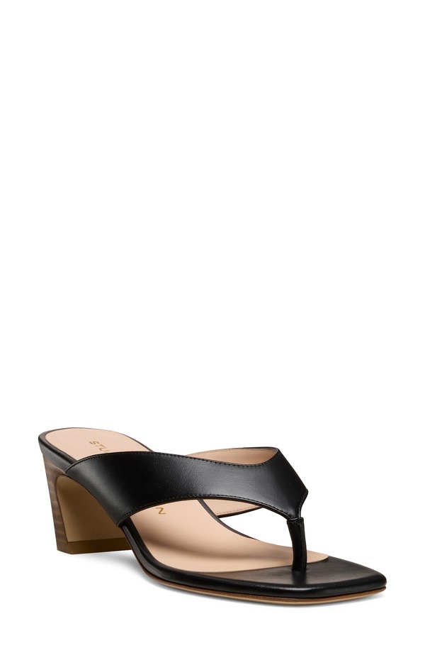 スチュアート ワイツマン レディース シューズ 踵 サンダル Stuart Weitzman Stassi 50 Thong Sandal Black/ New Camel 黒いこと