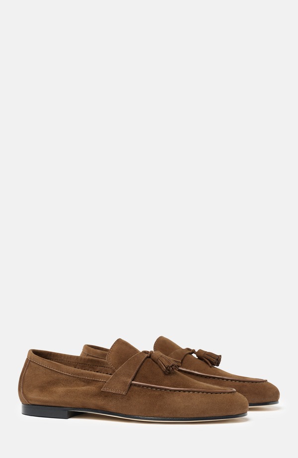 スカロッソ レディース シューズ スリッポン・ローファー SCAROSSO Luisa Loafers Chocolate - Suede 黒茶
