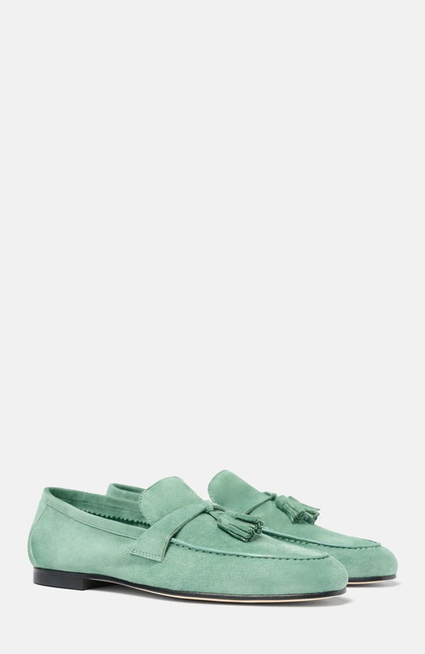 スカロッソ レディース シューズ スリッポン・ローファー SCAROSSO Luisa Loafers Jade Green - Suede 緑であること
