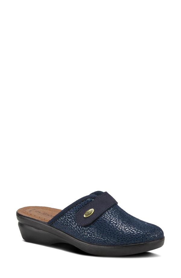 フレクサス レディース シューズ サンダル Flexus by Spring Step Merula Clog Navy Patent Leather 米国海軍