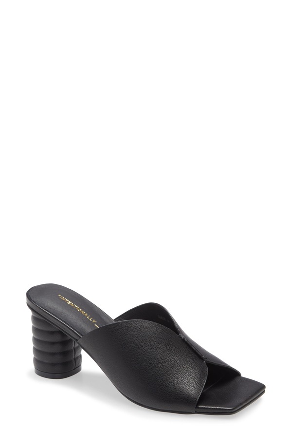 インテンショナリーブランク レディース シューズ 踵 サンダル INTENTIONALLY BLANKamika Sandal Black Leather 黒いこと
