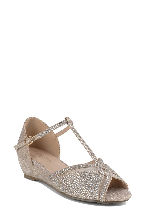 パラドックスロンドン レディース シューズ ヒール サンダル Paradox London Pink Janelle Wedge Sandal Champagne シャンパン