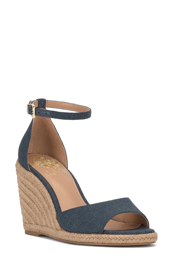 ヴィンスカムート レディース シューズ サンダル Vince Camuto Felyn Espadrille Wedge Sandal Denim Blue デニム