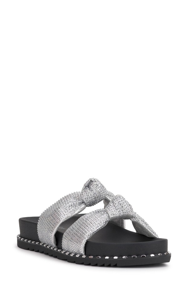 ジェシカシンプソン レディース シューズ サンダル プラットホーム Jessica Simpson Caralyna Platform Slide Sandal Silver しろがね色