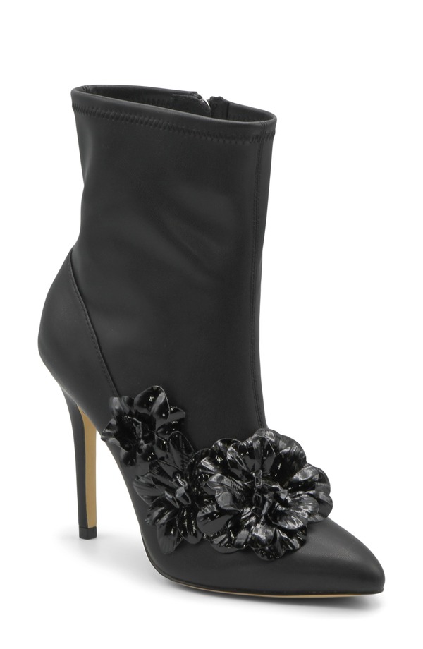 プリンスチャールズ島・デイビッド レディース シューズ ブーツ・レインブーツ Charles by Charles David Perla Flower Pointed Toe Bootie Black 黒いこと